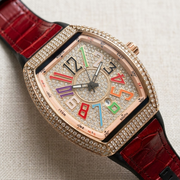 FM Iced-Out Curved Tonneau Men's Quartz Watch