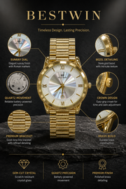 BESTWIN Men's Executive Stainless Steel Chain Watch