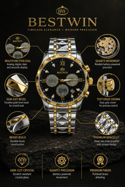 BESTWIN Double Time Men's Dual Display Wrist Watch