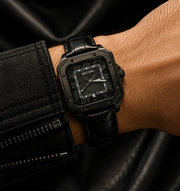 BESTWIN Santos Men's Square Case Leather Strap Analog Wrist Watch