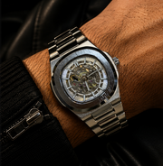 BESTWIN Automatic Men's Skeleton Stainless Steel Wrist Watch
