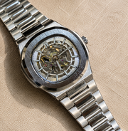 BESTWIN Automatic Men's Skeleton Stainless Steel Wrist Watch