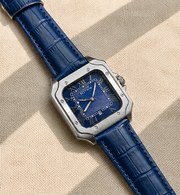 BESTWIN Santos Men's Square Case Leather Strap Analog Wrist Watch