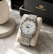BESTWIN Men's Executive Stainless Steel Chain Watch
