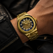 BESTWIN Automatic Men's Skeleton Stainless Steel Wrist Watch